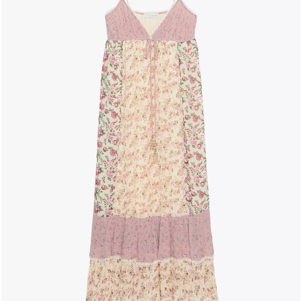 ZARA Floral Patchwork Maxi Dress